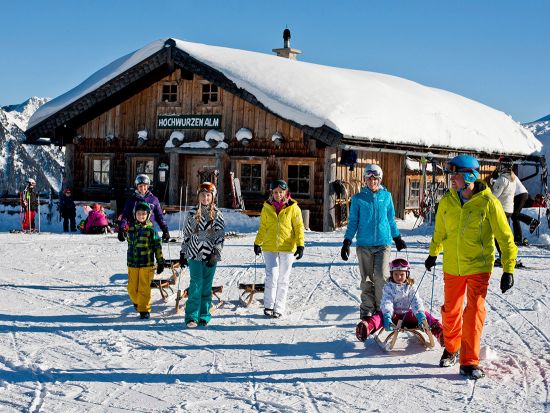 On the way to the toboggan run after a rest in the Hochwurzenalm