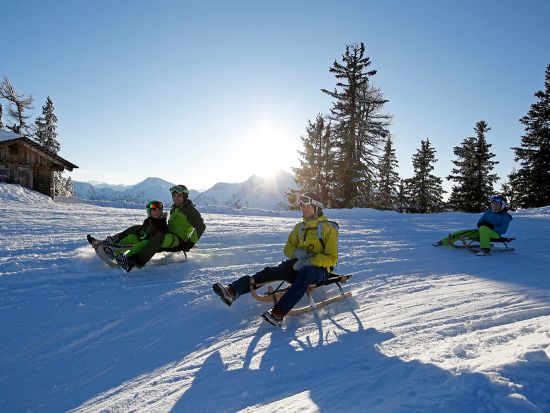 Sledders near the Hochwurzenalm