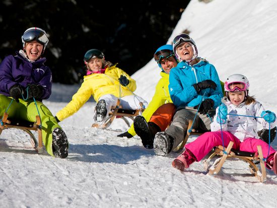 Exuberant mood on the natural toboggan run