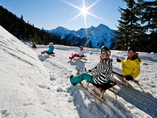 Exuberant mood on the natural toboggan run