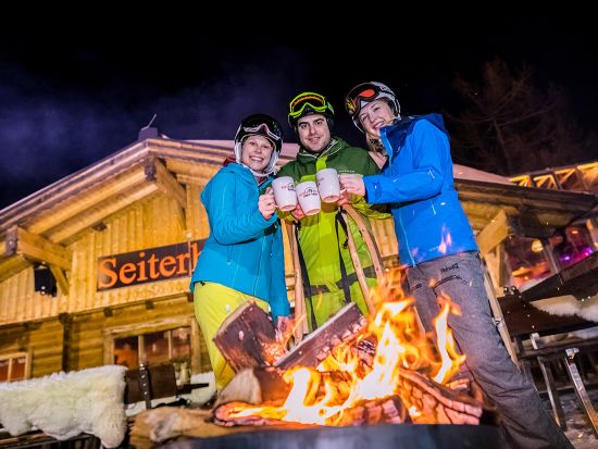 Fire pits in front of the Seiterhütte