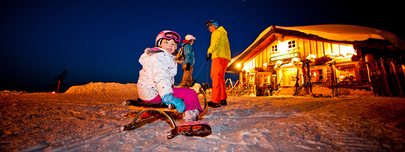 On the way to the Hochwurzenalm at night