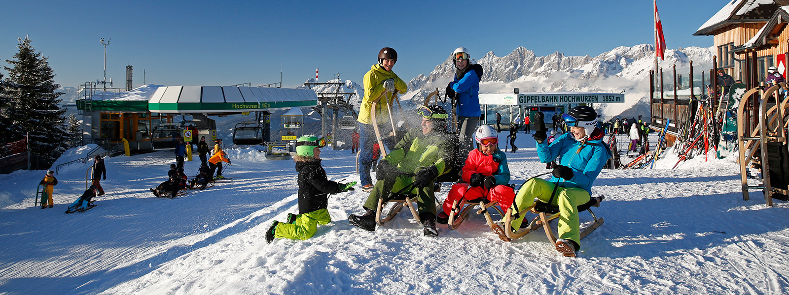 The starting point for the toboggan run at the summit of the Hochwurzen